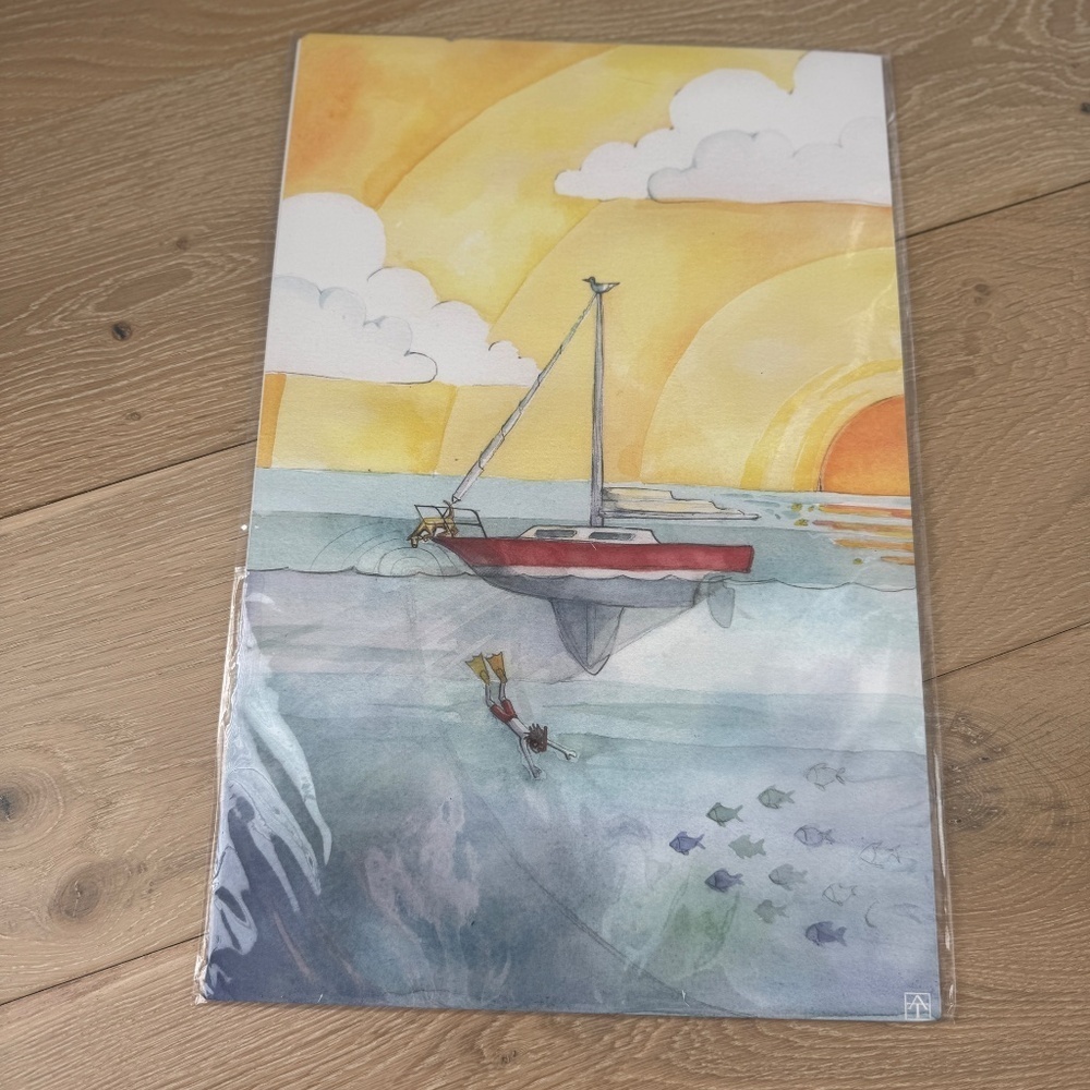 Adam Trest Adventure Sailing Print 11x17 Laurel Mercantile Co NWT - Picture 4 of 5